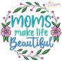Happy Mother's Day Lettering Embroidery Design Bundle