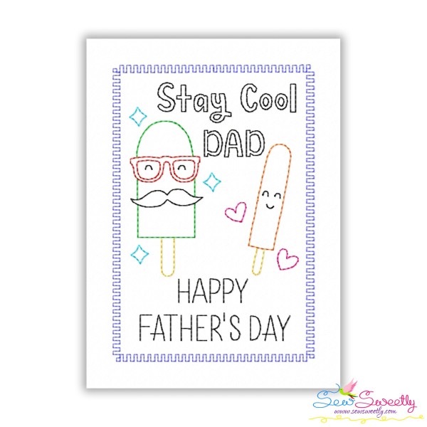 Stay Cool Dad Father's Day Cardstock Embroidery Design
