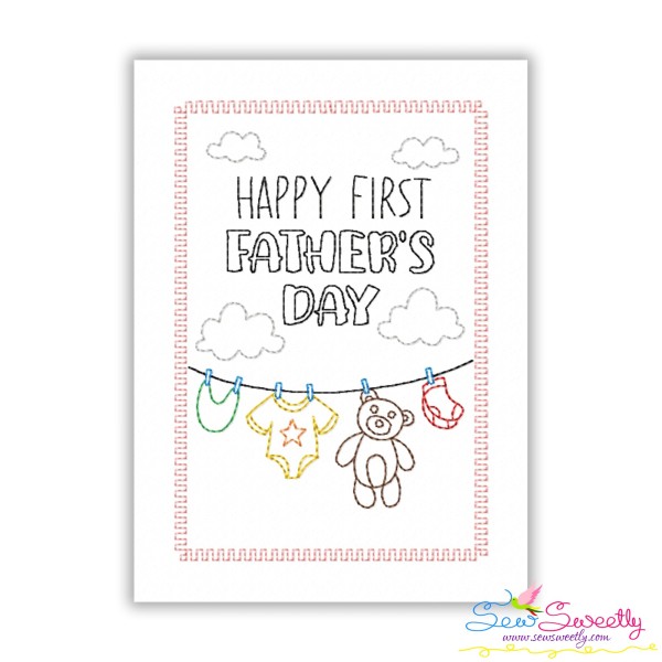 Happy First Father's Day Cardstock Embroidery Design