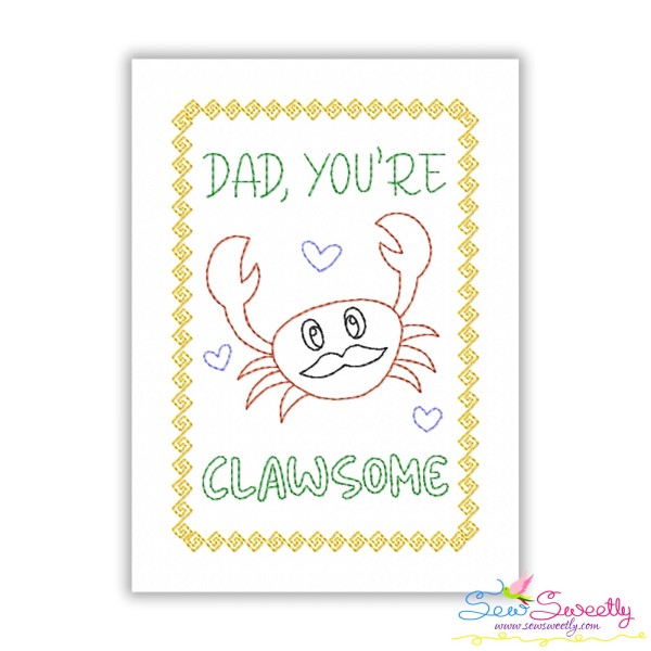 Father's Day Cardstock Embroidery Design - Dad You Are Clawsome