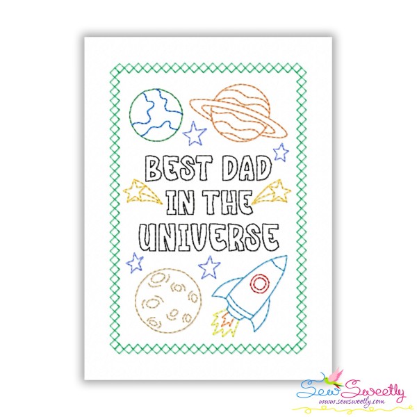 Father's Day Cardstock Embroidery Design - Best Dad In The Universe