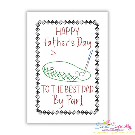 Father's Day Cardstock Embroidery Design - Best Dad By Par