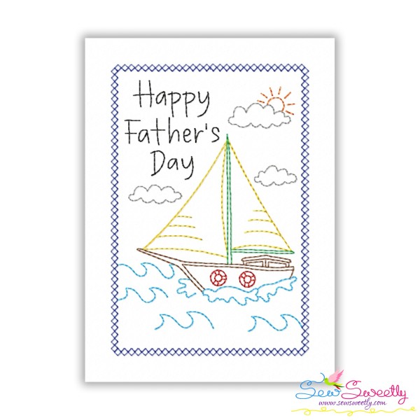 Father's Day Cardstock Embroidery Design - Sailboat
