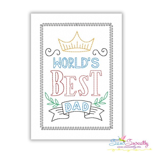 Father's Day Cardstock Embroidery Design - World's Best Dad