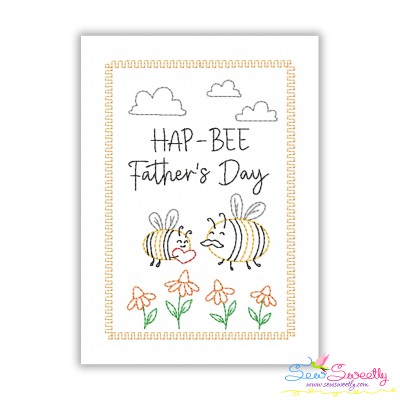 Father's Day Cardstock Embroidery Design - Hap-Bee Father's Day