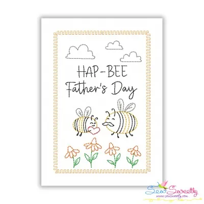Father's Day Cardstock Embroidery Design - Hap-Bee Father's Day