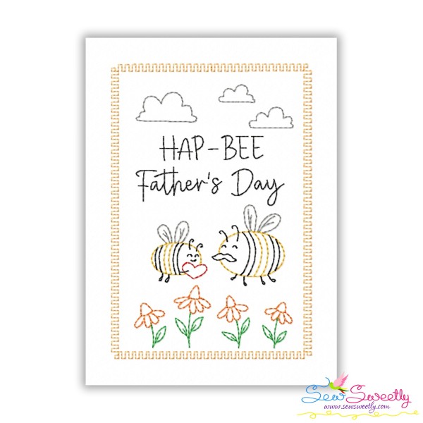 Father's Day Cardstock Embroidery Design - Hap-Bee Father's Day