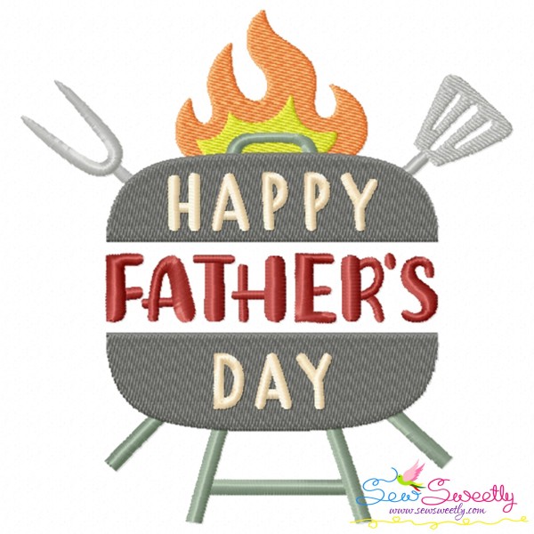 Happy Father's Day BBQ Embroidery Design