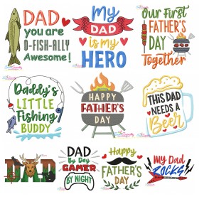 Father's Day Embroidery Design Bundle