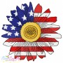 4th of July Sunflower Embroidery Design