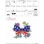 4th of July Butterfly Embroidery Design