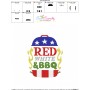 4th of July Red White BBQ Embroidery Design