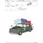 4th of July Vintage Truck Embroidery Design