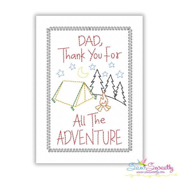 Father's Day Cardstock Embroidery Design - Thank You For All The Adventure