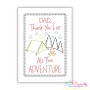 Father's Day Cardstock Embroidery Design - Thank You For All The Adventure
