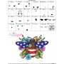 4th of July Bee Embroidery Design
