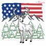 Deer With American Flag-8 Embroidery Design