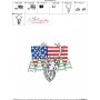 Deer With American Flag-7 Embroidery Design