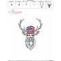 Deer With American Flag-1 Embroidery Design