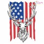 Deer With American Flag-6 Embroidery Design