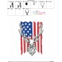 Deer With American Flag-6 Embroidery Design