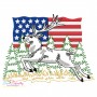 Deer With American Flag-3 Embroidery Design