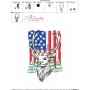 Deer With American Flag-10 Embroidery Design