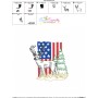 Deer With American Flag-9 Embroidery Design