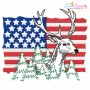 Deer With American Flag-5 Embroidery Design
