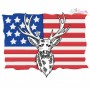 Deer With American Flag-2 Embroidery Design