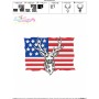 Deer With American Flag-2 Embroidery Design