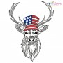 Deer With American Flag Embroidery Design Bundle