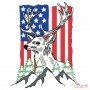 Deer With American Flag Embroidery Design Bundle