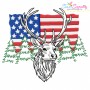 Deer With American Flag Embroidery Design Bundle