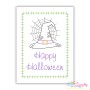 Witch Hat Halloween Greeting Card Embroidery Design