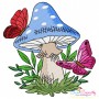 Mushroom And Butterfly-1 Embroidery Design