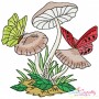Mushroom And Butterfly Embroidery Design Bundle