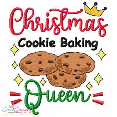 Christmas Cookie Baking Queen Embroidery Design