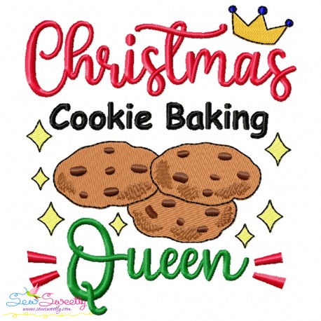 Christmas Cookie Baking Queen Embroidery Design