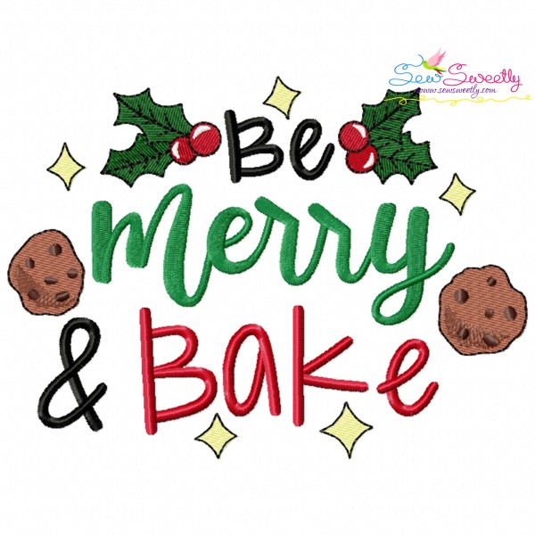Be Merry And Bake Christmas Embroidery Design