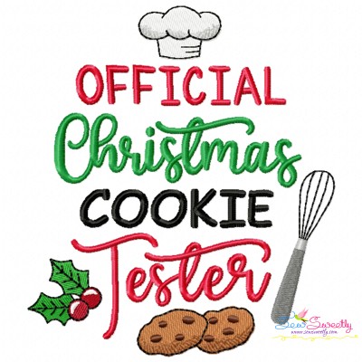 Official Christmas Cookie Tester Embroidery Design