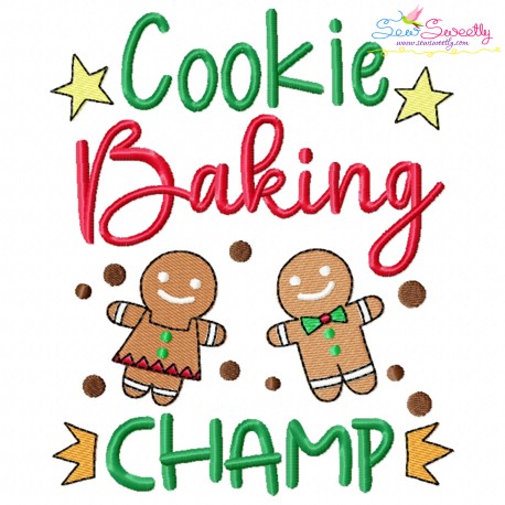Cookie Baking Champ Christmas Embroidery Design