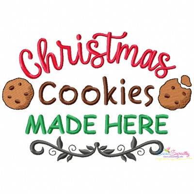 Christmas Cookies Made Here Embroidery Design