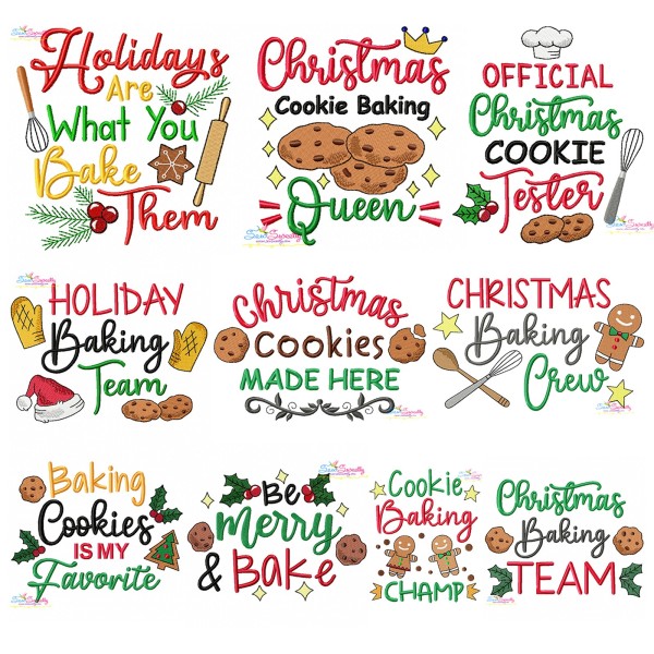 Christmas Baking Embroidery Design Bundle