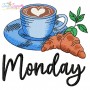 Days of the Week - Monday Coffee Embroidery Design Pattern