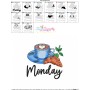 Days of the Week - Monday Coffee Embroidery Design Pattern