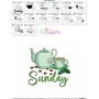 Days of the Week - Sunday Coffee Embroidery Design Pattern