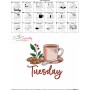 Days of the Week - Tuesday Coffee Embroidery Design Pattern