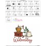 Days of the Week - Wednesday Coffee Embroidery Design Pattern