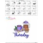 Days of the Week - Thursday Coffee Embroidery Design Pattern